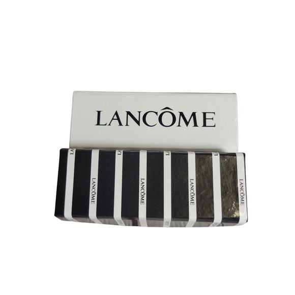 LANCÔME Lipstick Case w/ Mirror Set of 2 NEW Travel Holder Snap Closure B&W - Picture 1 of 4